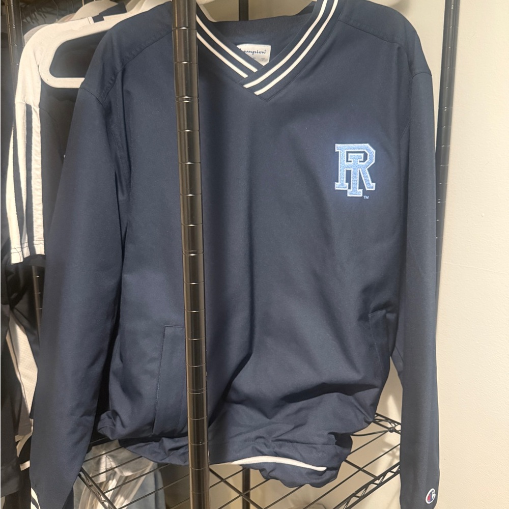 Champion Navy V-Neck Sweatshirt with Logo